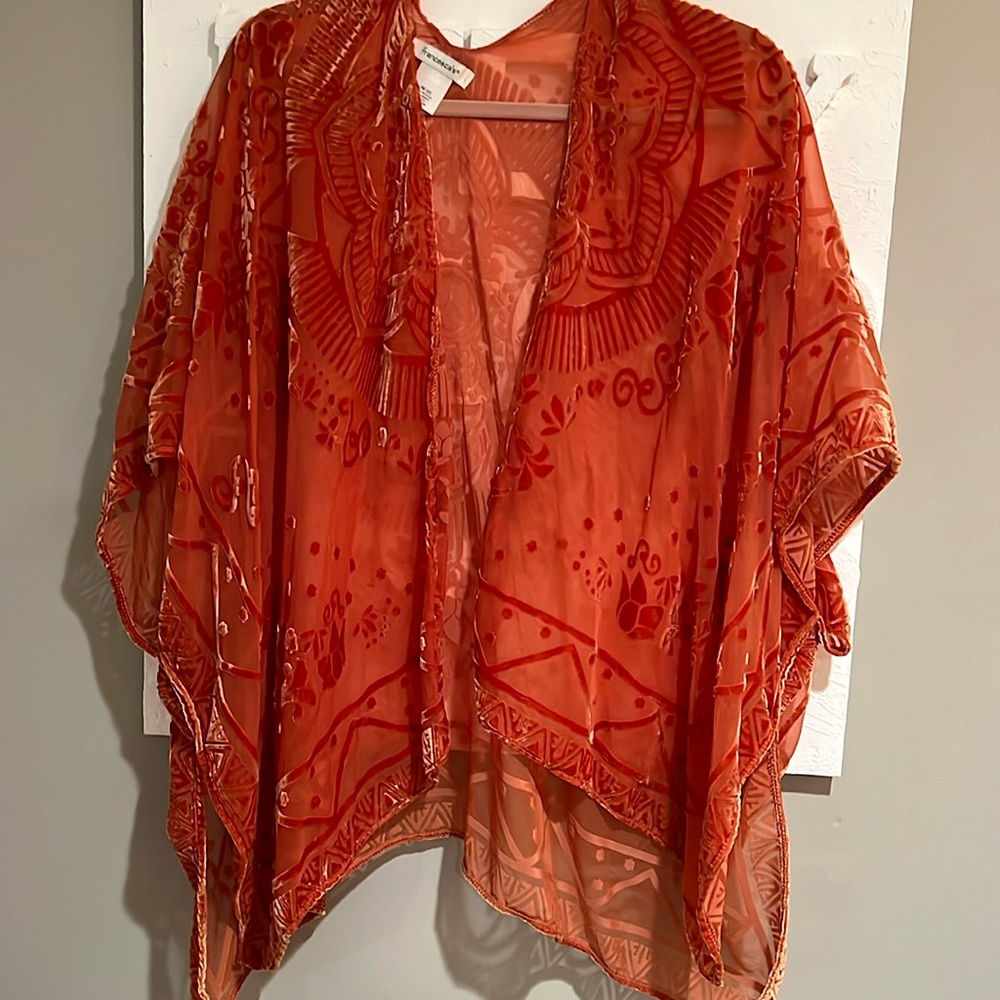 Orange Drop shoulder kimono